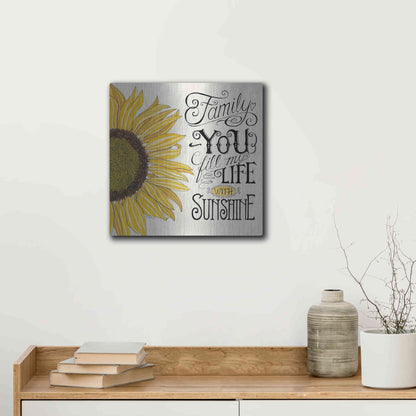 Luxe Metal Art 'Fill My Life With Sunshine' by Deb Strain, Metal Wall Art,12x12