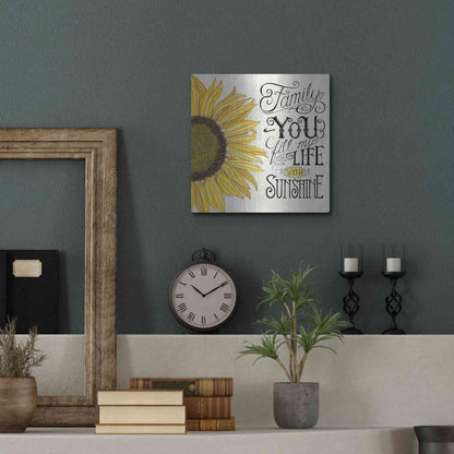 Luxe Metal Art 'Fill My Life With Sunshine' by Deb Strain, Metal Wall Art,12x12