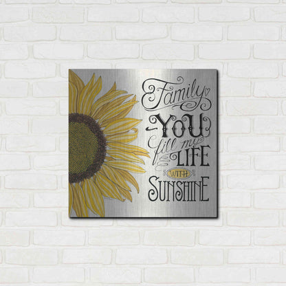 Luxe Metal Art 'Fill My Life With Sunshine' by Deb Strain, Metal Wall Art,24x24