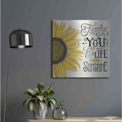 Luxe Metal Art 'Fill My Life With Sunshine' by Deb Strain, Metal Wall Art,24x24