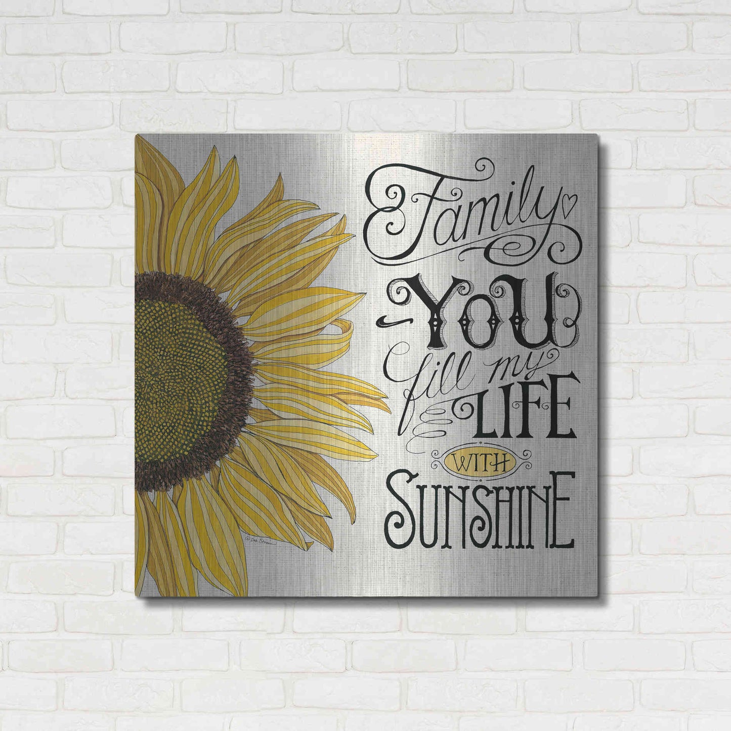 Luxe Metal Art 'Fill My Life With Sunshine' by Deb Strain, Metal Wall Art,36x36
