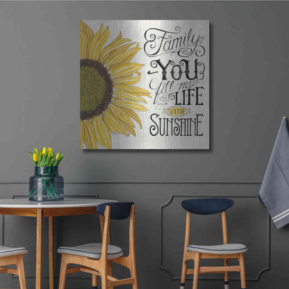 Luxe Metal Art 'Fill My Life With Sunshine' by Deb Strain, Metal Wall Art,36x36