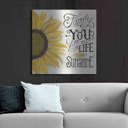 Luxe Metal Art 'Fill My Life With Sunshine' by Deb Strain, Metal Wall Art,36x36