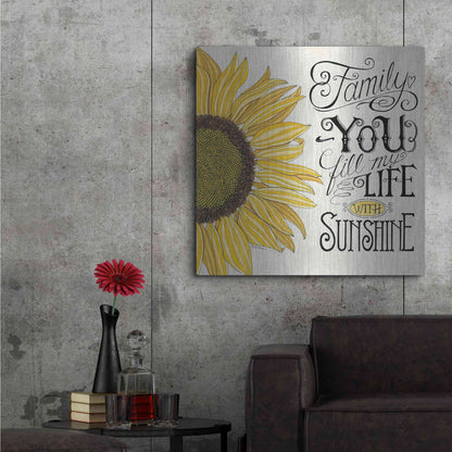Luxe Metal Art 'Fill My Life With Sunshine' by Deb Strain, Metal Wall Art,36x36