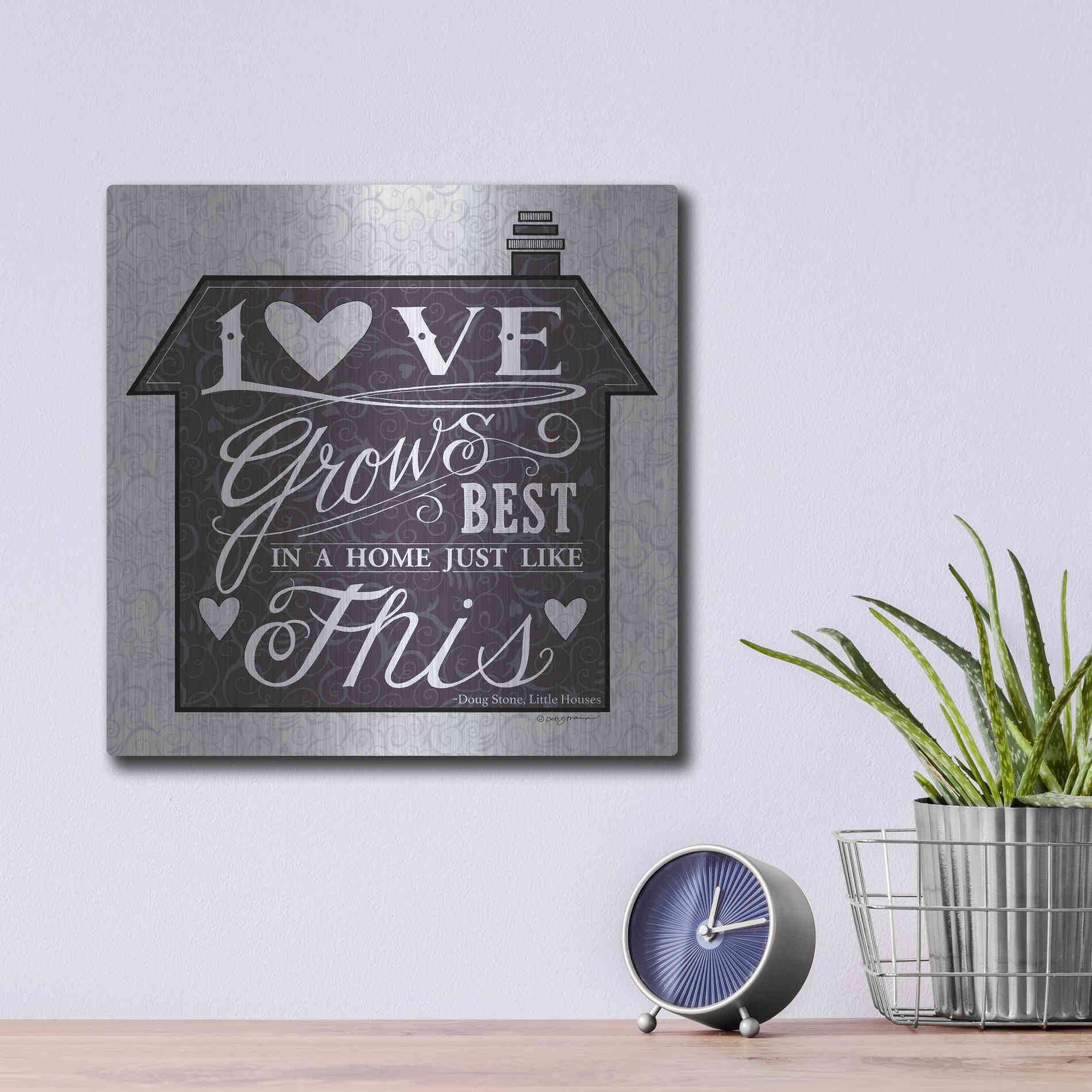 Luxe Metal Art 'In a Home' by Deb Strain, Metal Wall Art,12x12
