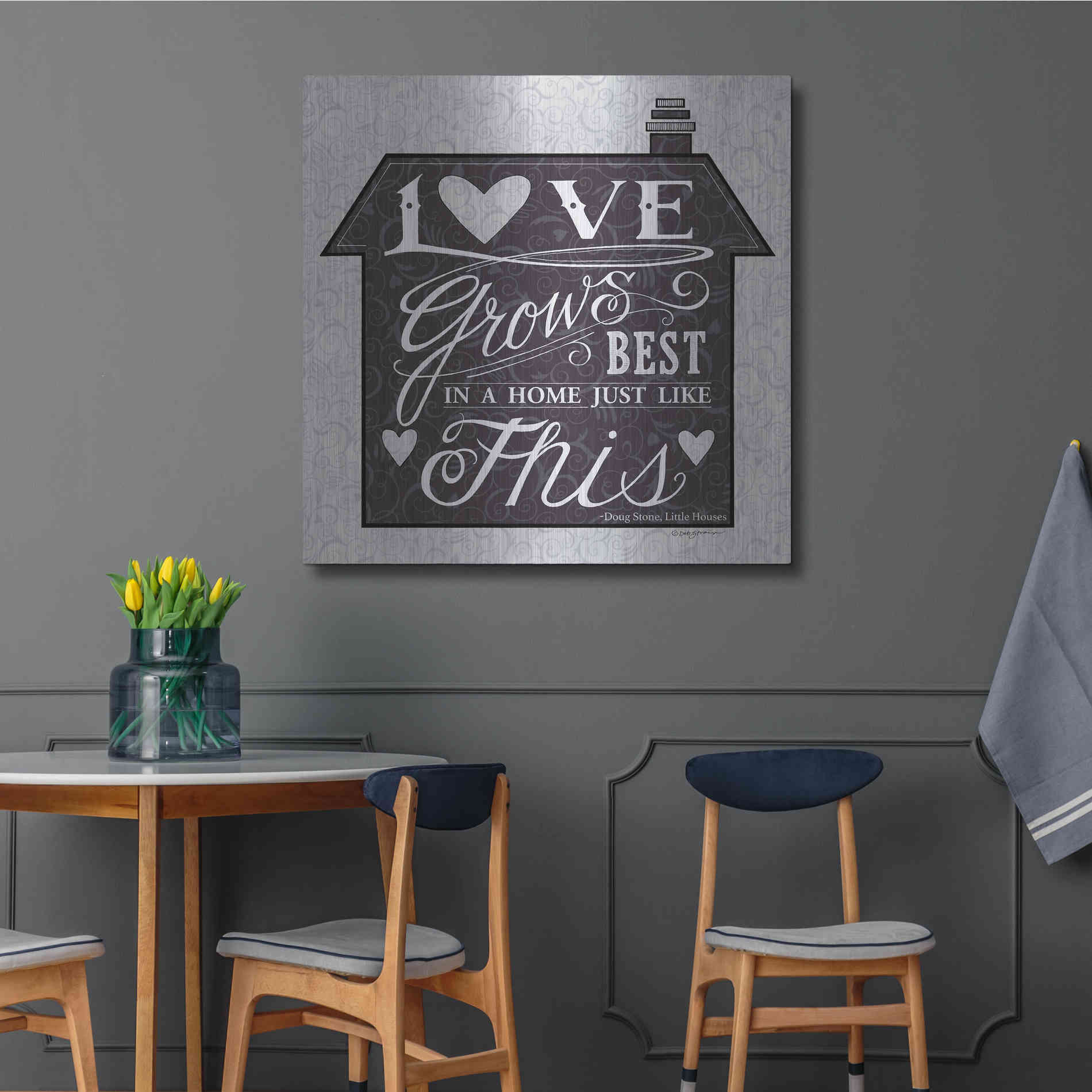 Luxe Metal Art 'In a Home' by Deb Strain, Metal Wall Art,36x36