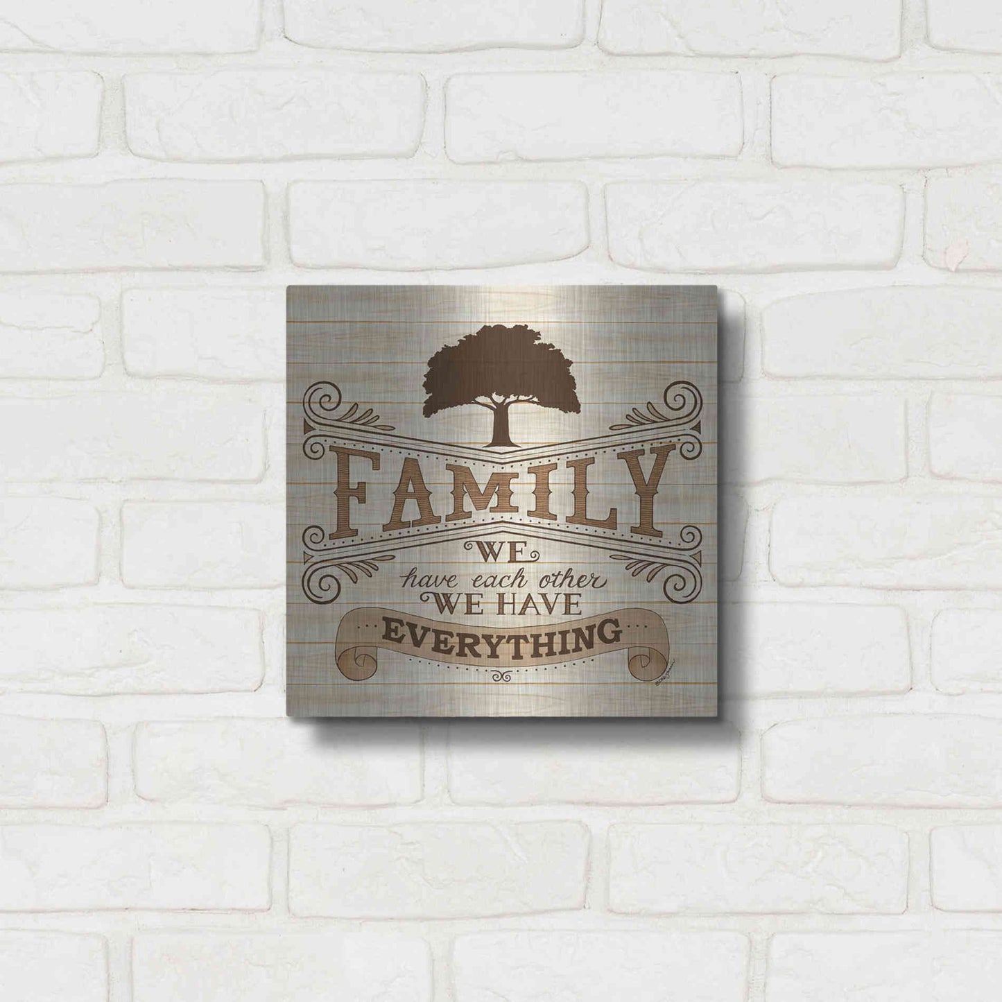 Luxe Metal Art 'Family' by Deb Strain, Metal Wall Art,12x12