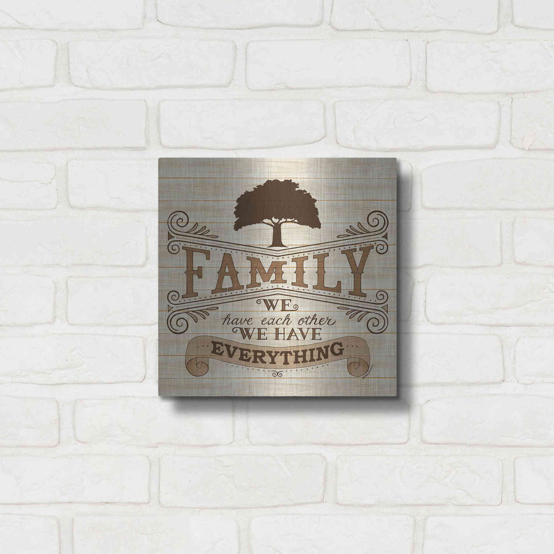 Luxe Metal Art 'Family' by Deb Strain, Metal Wall Art,12x12