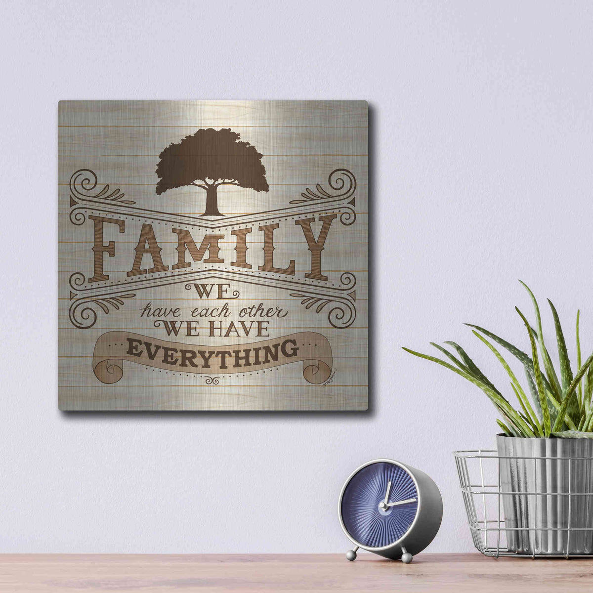 Luxe Metal Art 'Family' by Deb Strain, Metal Wall Art,12x12