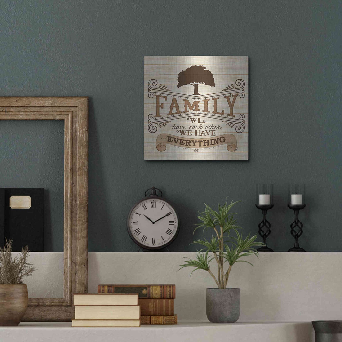 Luxe Metal Art 'Family' by Deb Strain, Metal Wall Art,12x12