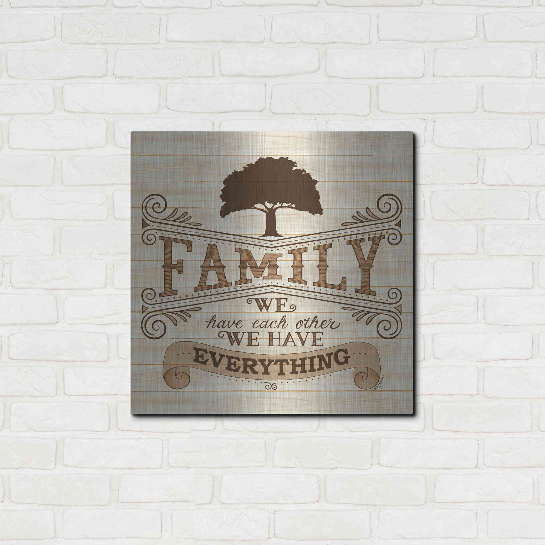 Luxe Metal Art 'Family' by Deb Strain, Metal Wall Art,24x24