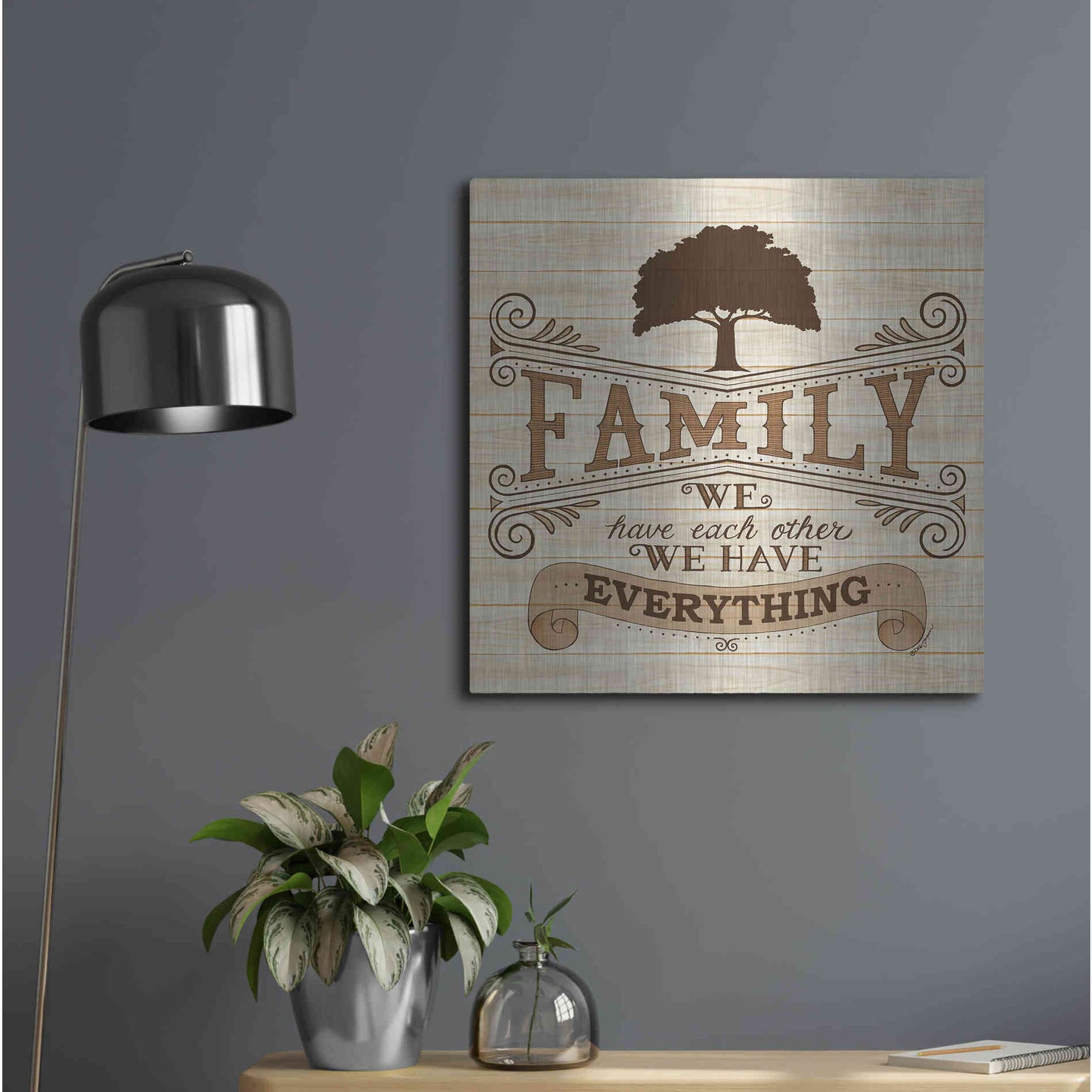 Luxe Metal Art 'Family' by Deb Strain, Metal Wall Art,24x24