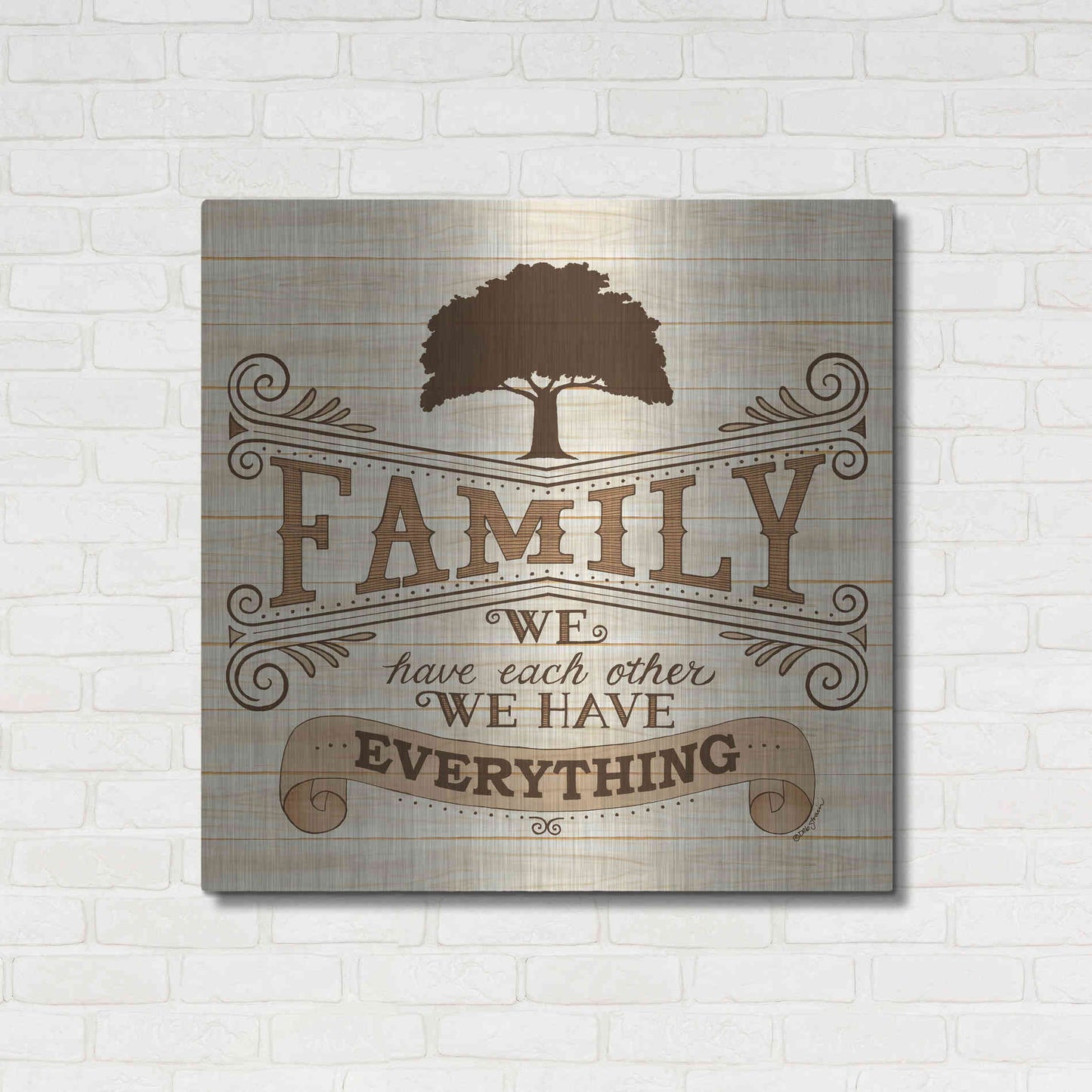 Luxe Metal Art 'Family' by Deb Strain, Metal Wall Art,36x36