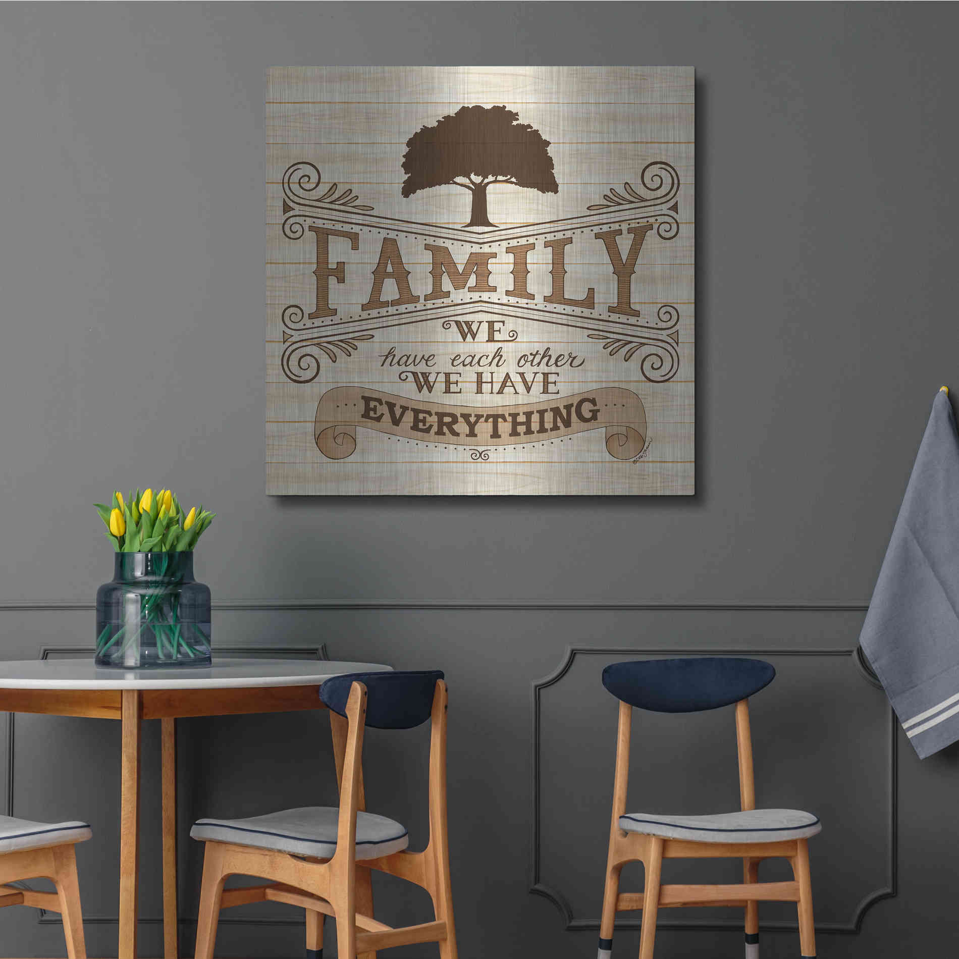 Luxe Metal Art 'Family' by Deb Strain, Metal Wall Art,36x36