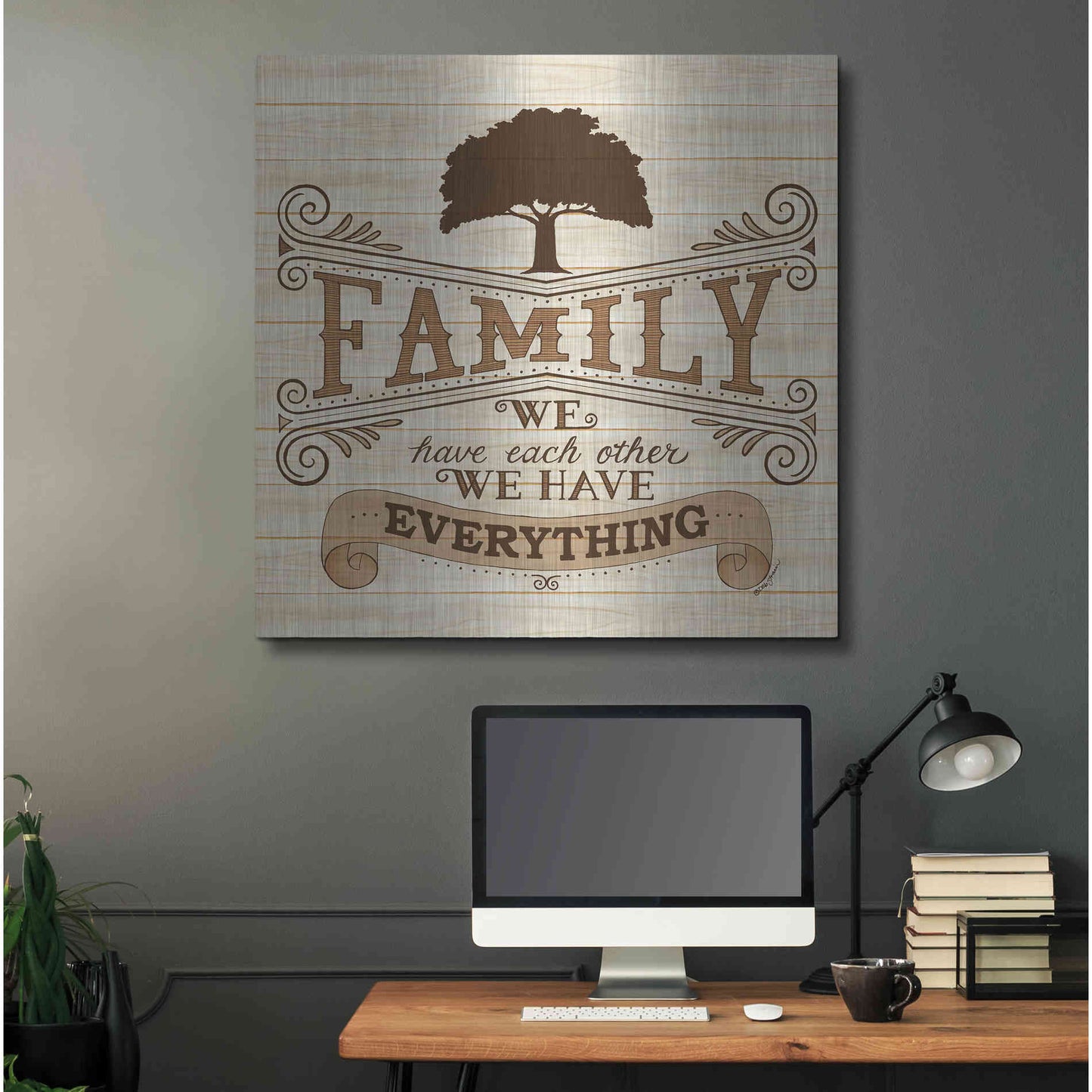 Luxe Metal Art 'Family' by Deb Strain, Metal Wall Art,36x36