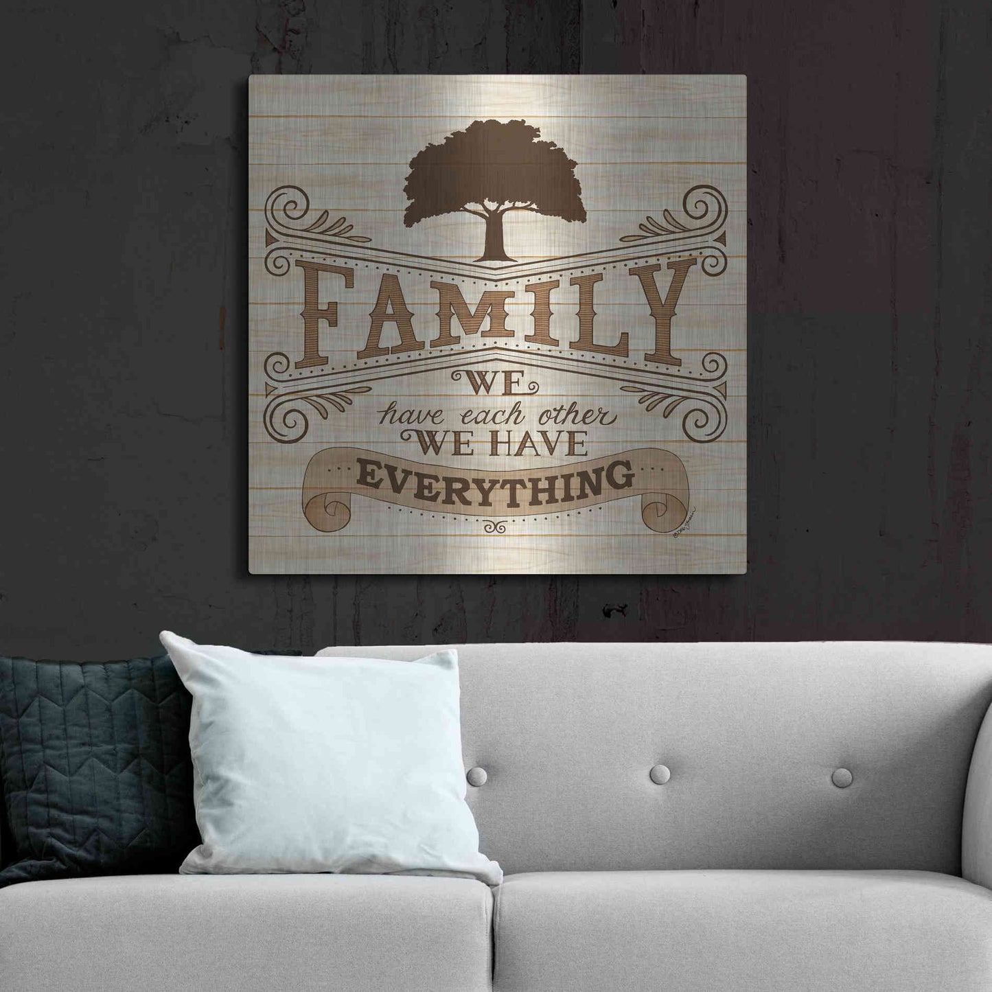 Luxe Metal Art 'Family' by Deb Strain, Metal Wall Art,36x36