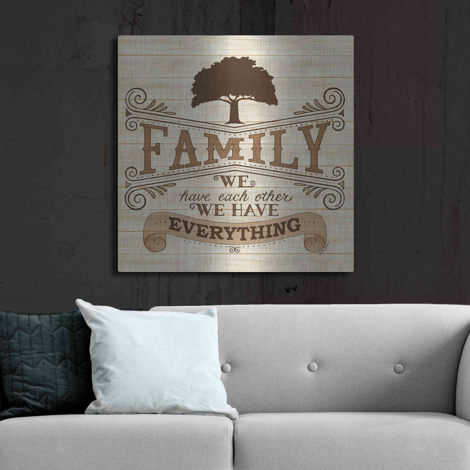 Luxe Metal Art 'Family' by Deb Strain, Metal Wall Art,36x36