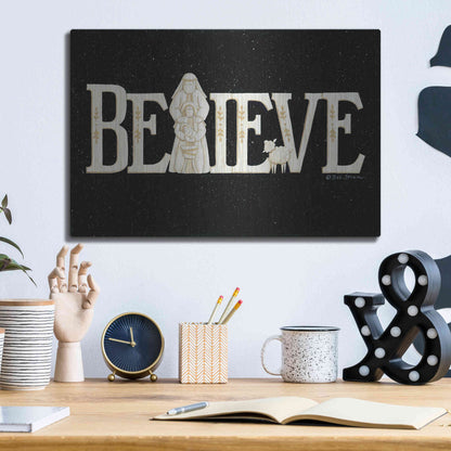 Luxe Metal Art 'Believe' by Deb Strain, Metal Wall Art,16x12