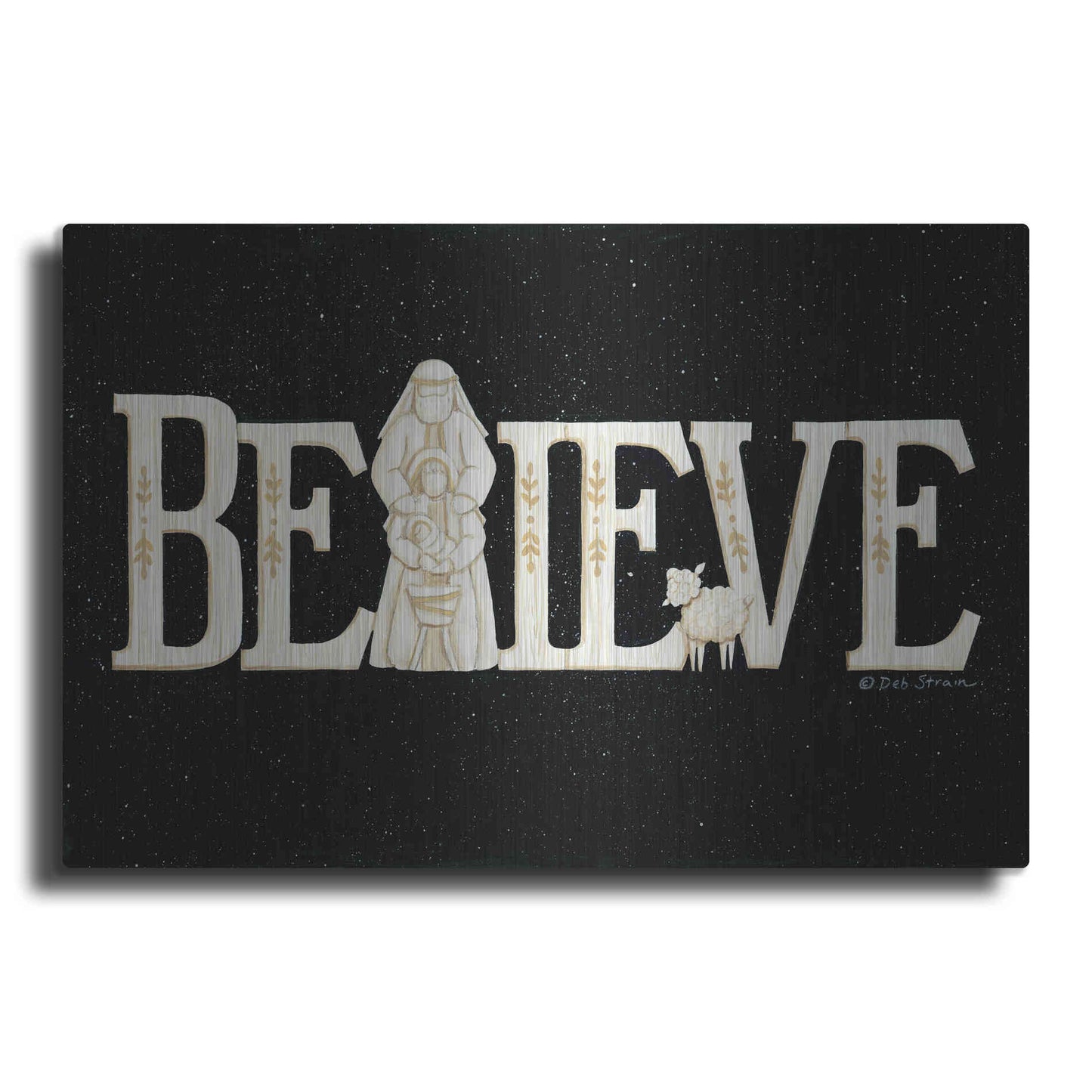 Luxe Metal Art 'Believe' by Deb Strain, Metal Wall Art