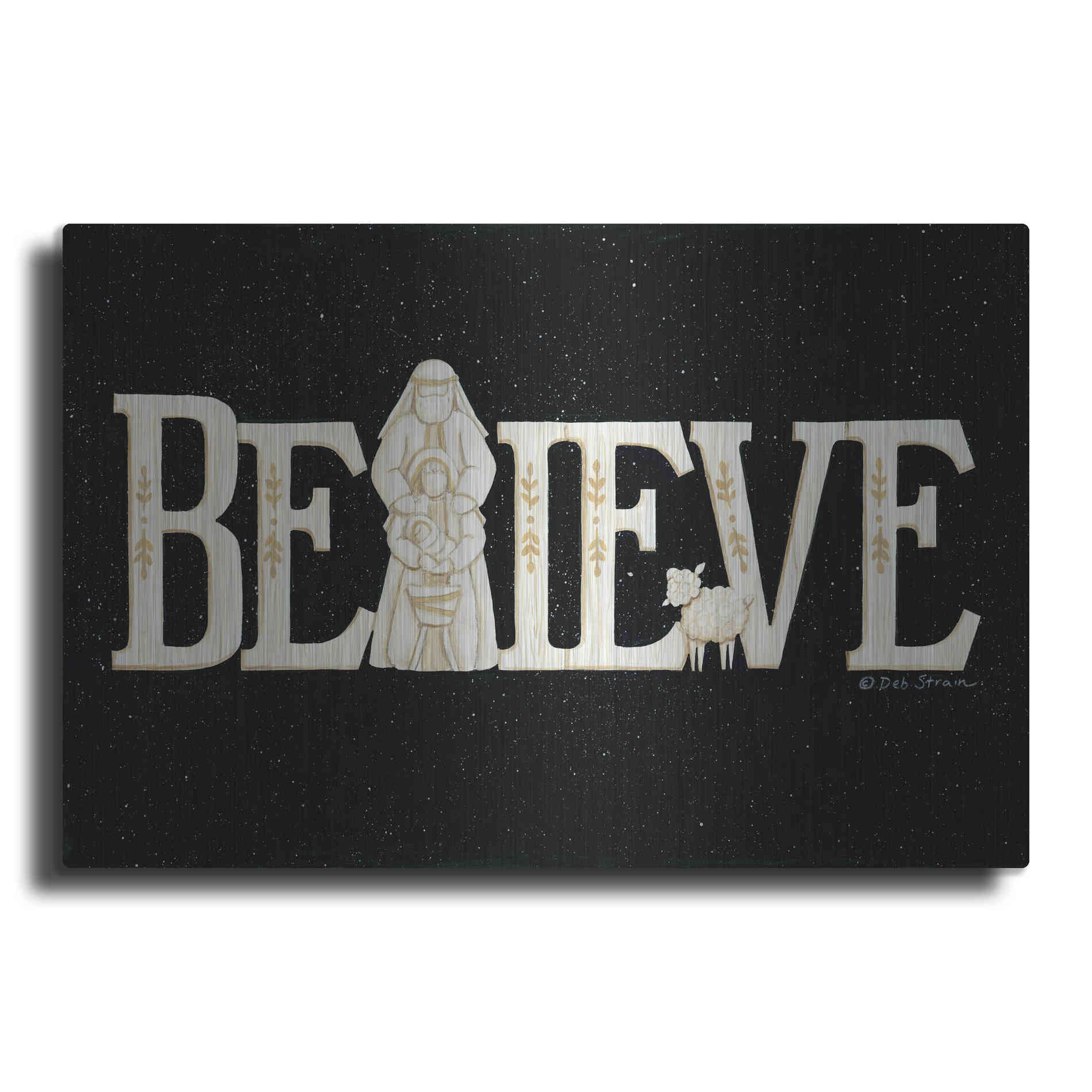 Luxe Metal Art 'Believe' by Deb Strain, Metal Wall Art