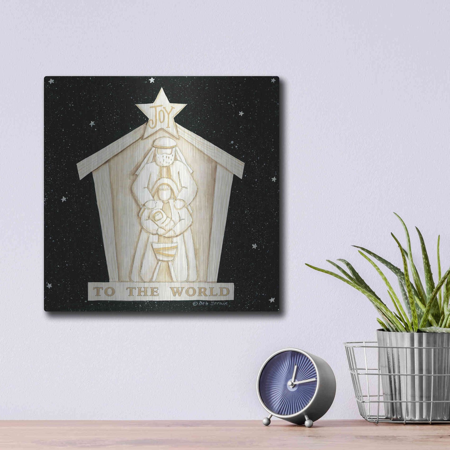 Luxe Metal Art 'Joy Manger' by Deb Strain, Metal Wall Art,12x12