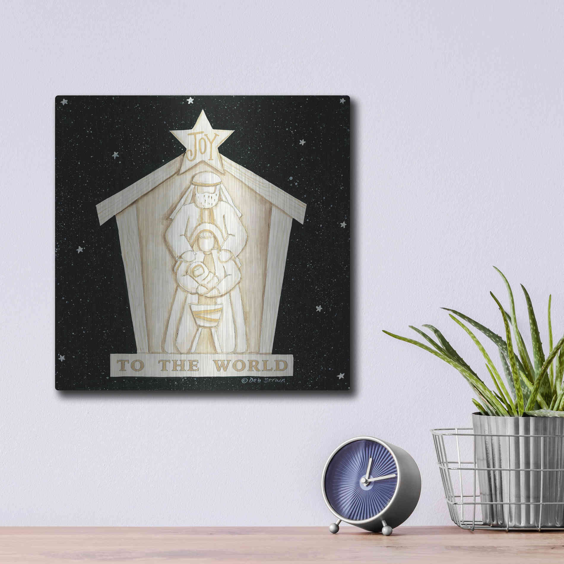 Luxe Metal Art 'Joy Manger' by Deb Strain, Metal Wall Art,12x12