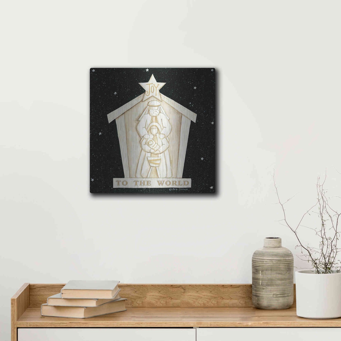 Luxe Metal Art 'Joy Manger' by Deb Strain, Metal Wall Art,12x12