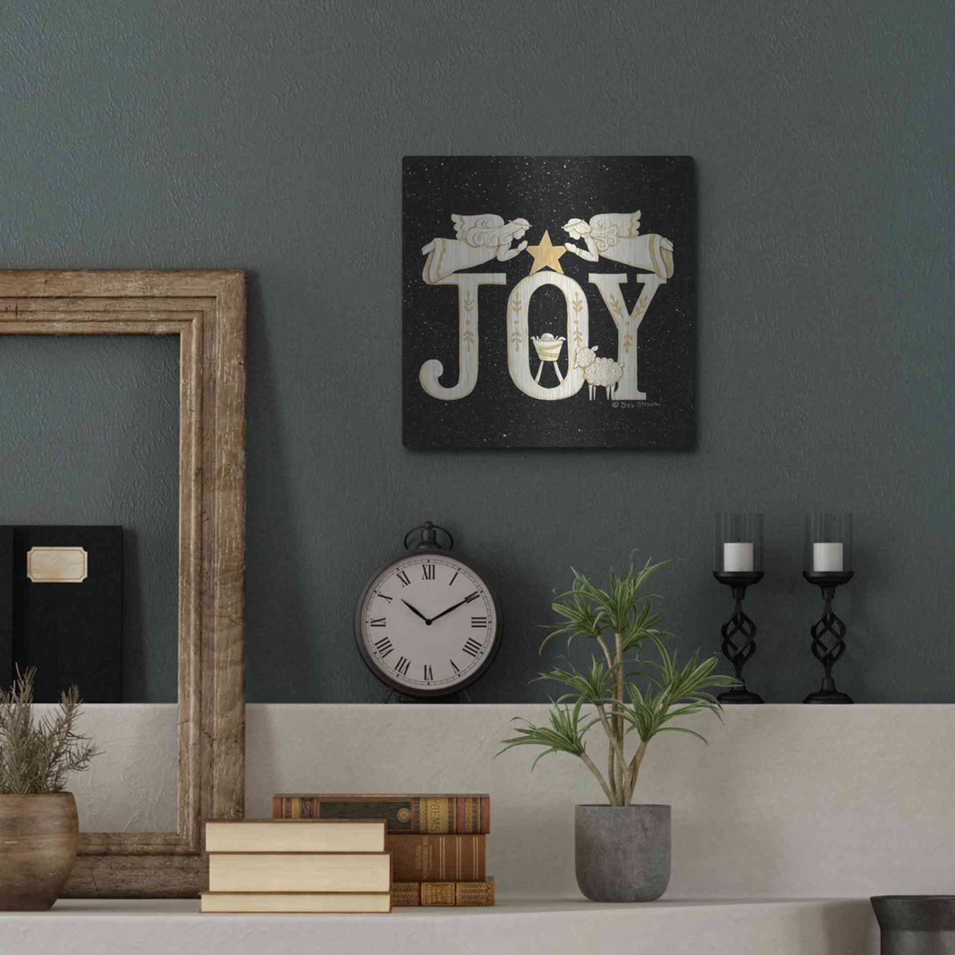 Luxe Metal Art 'Joy Angels' by Deb Strain, Metal Wall Art,12x12