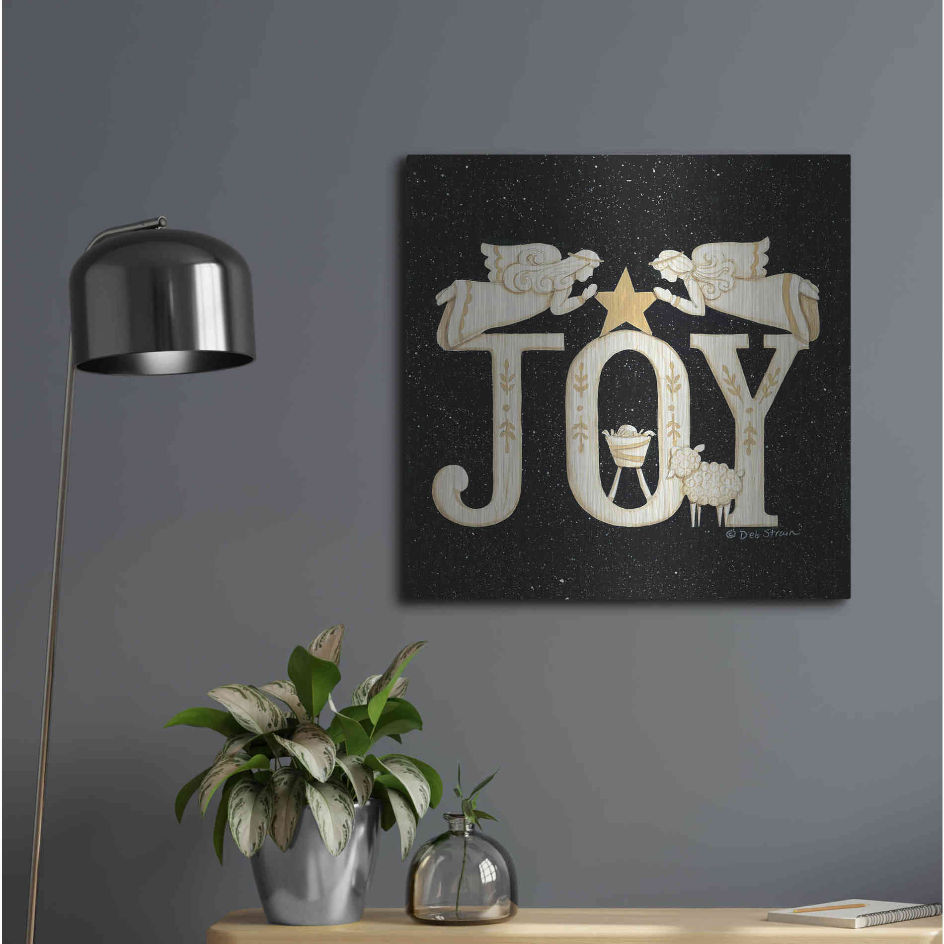 Luxe Metal Art 'Joy Angels' by Deb Strain, Metal Wall Art,24x24