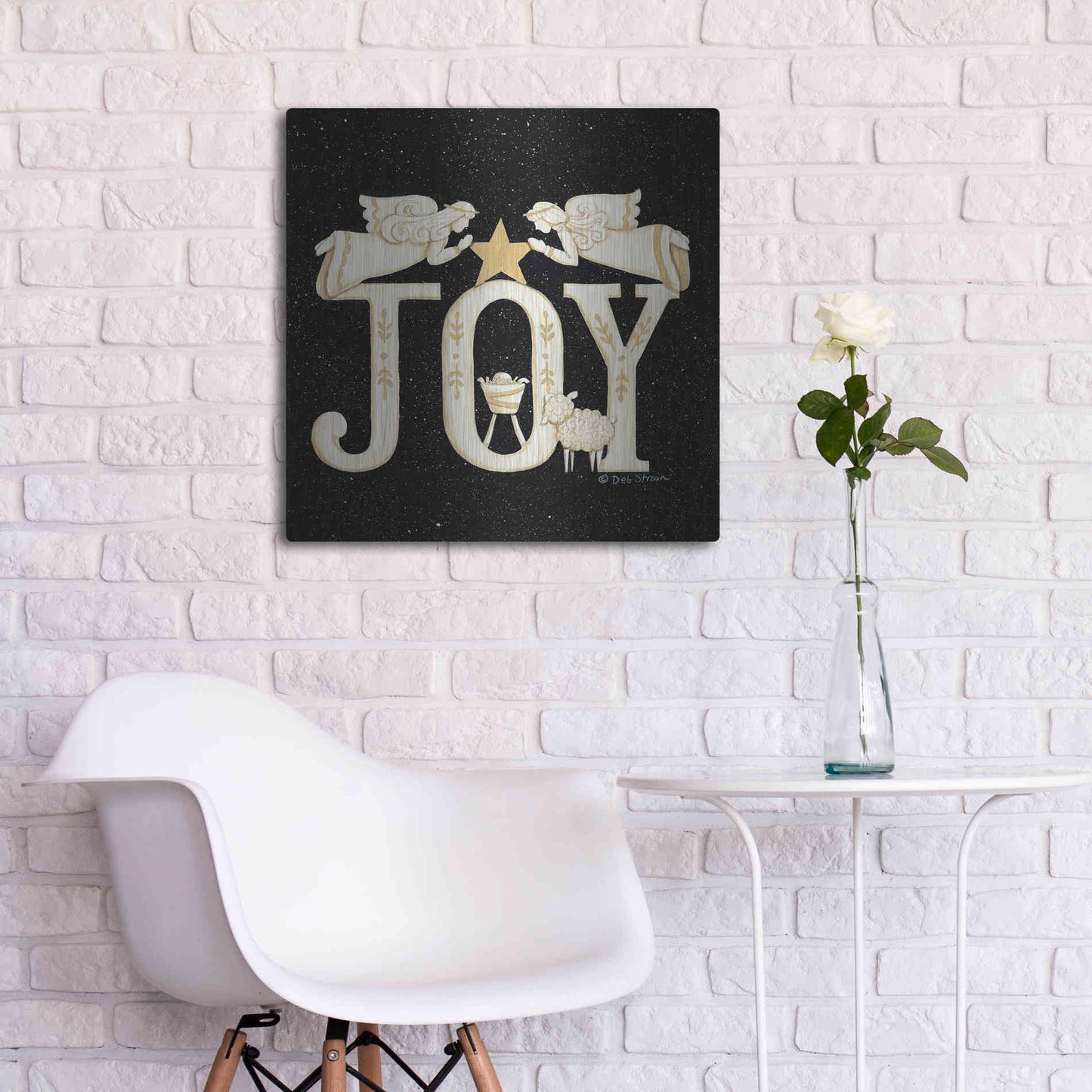 Luxe Metal Art 'Joy Angels' by Deb Strain, Metal Wall Art,24x24