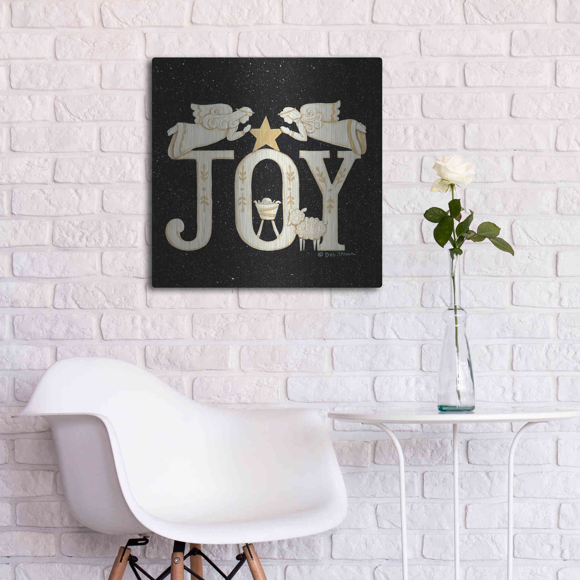 Luxe Metal Art 'Joy Angels' by Deb Strain, Metal Wall Art,24x24