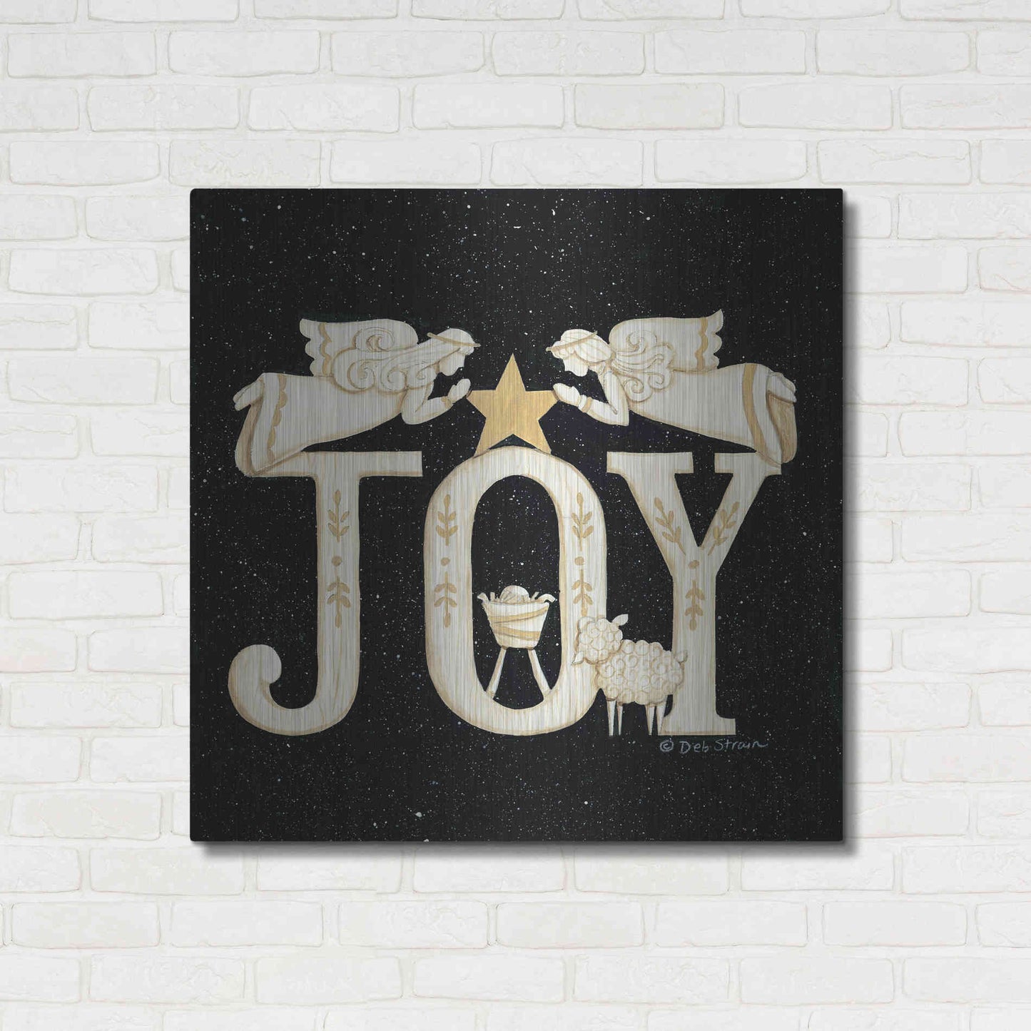 Luxe Metal Art 'Joy Angels' by Deb Strain, Metal Wall Art,36x36