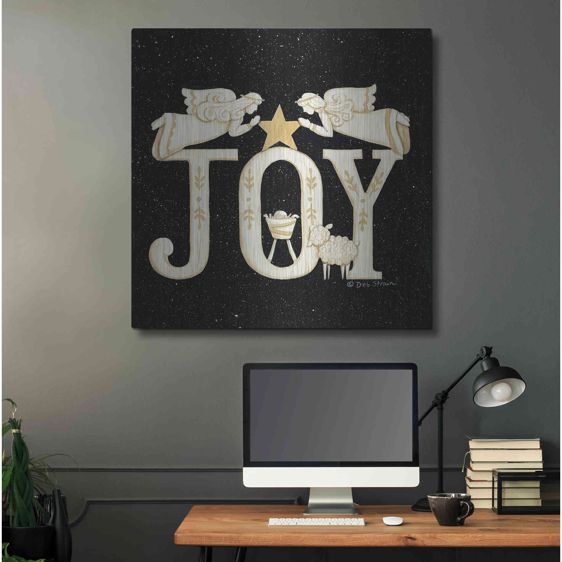 Luxe Metal Art 'Joy Angels' by Deb Strain, Metal Wall Art,36x36