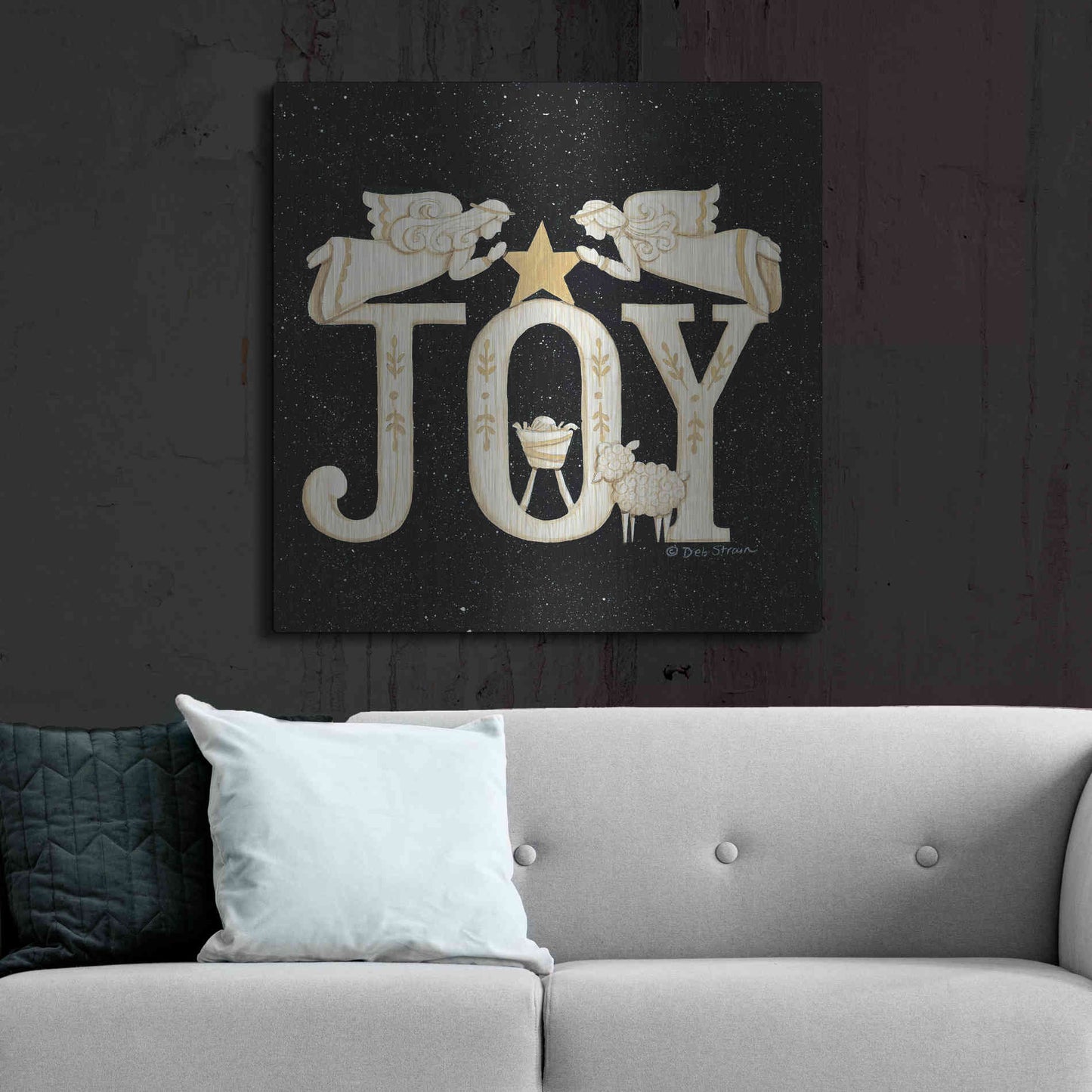 Luxe Metal Art 'Joy Angels' by Deb Strain, Metal Wall Art,36x36
