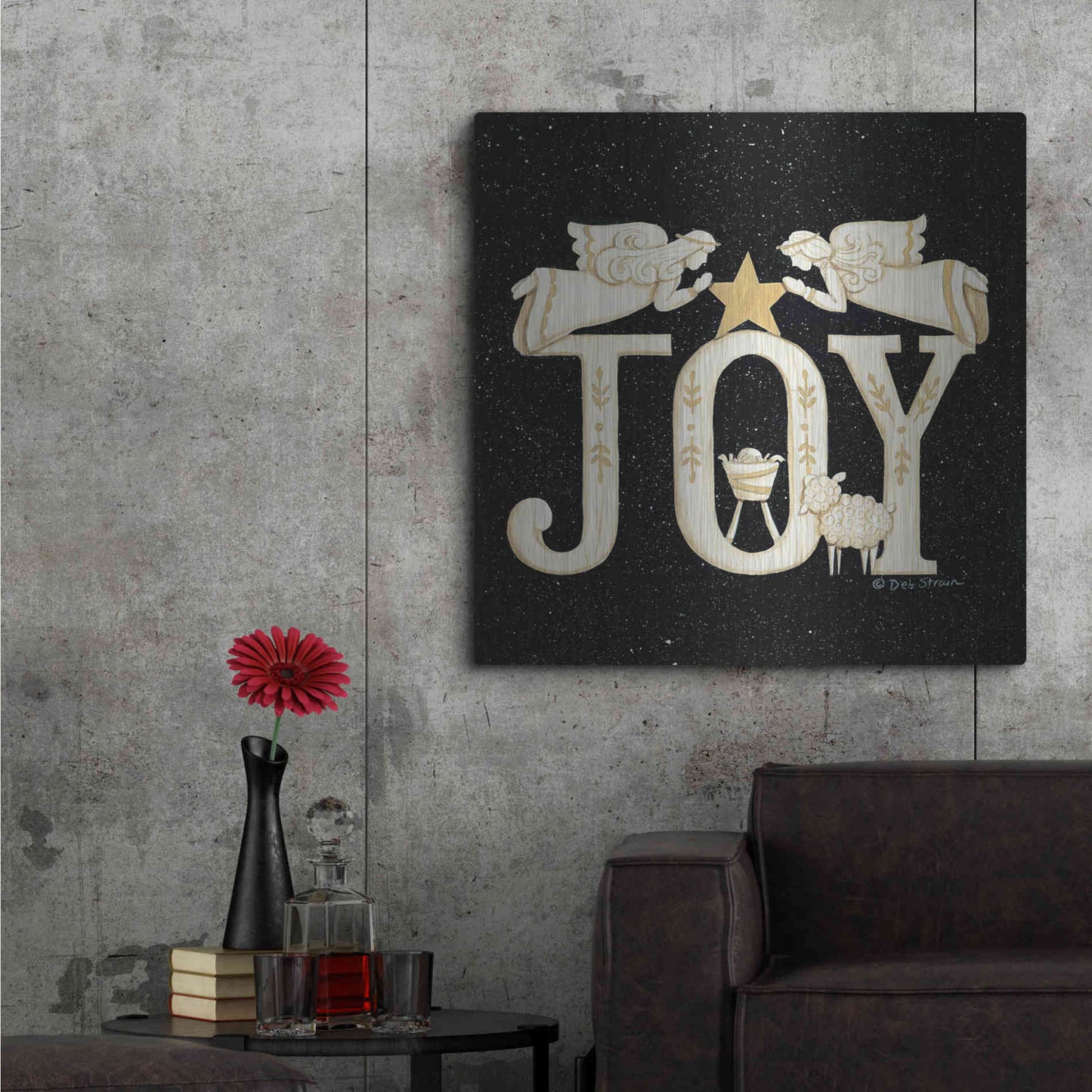 Luxe Metal Art 'Joy Angels' by Deb Strain, Metal Wall Art,36x36