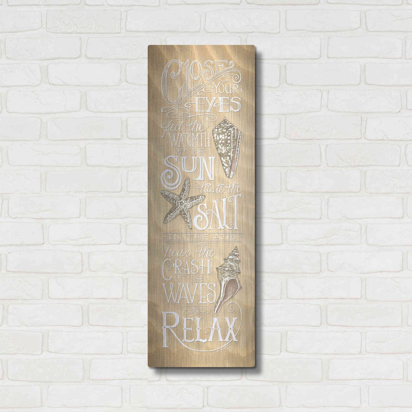 Luxe Metal Art 'Close Your Eyes' by Deb Strain, Metal Wall Art,12x36