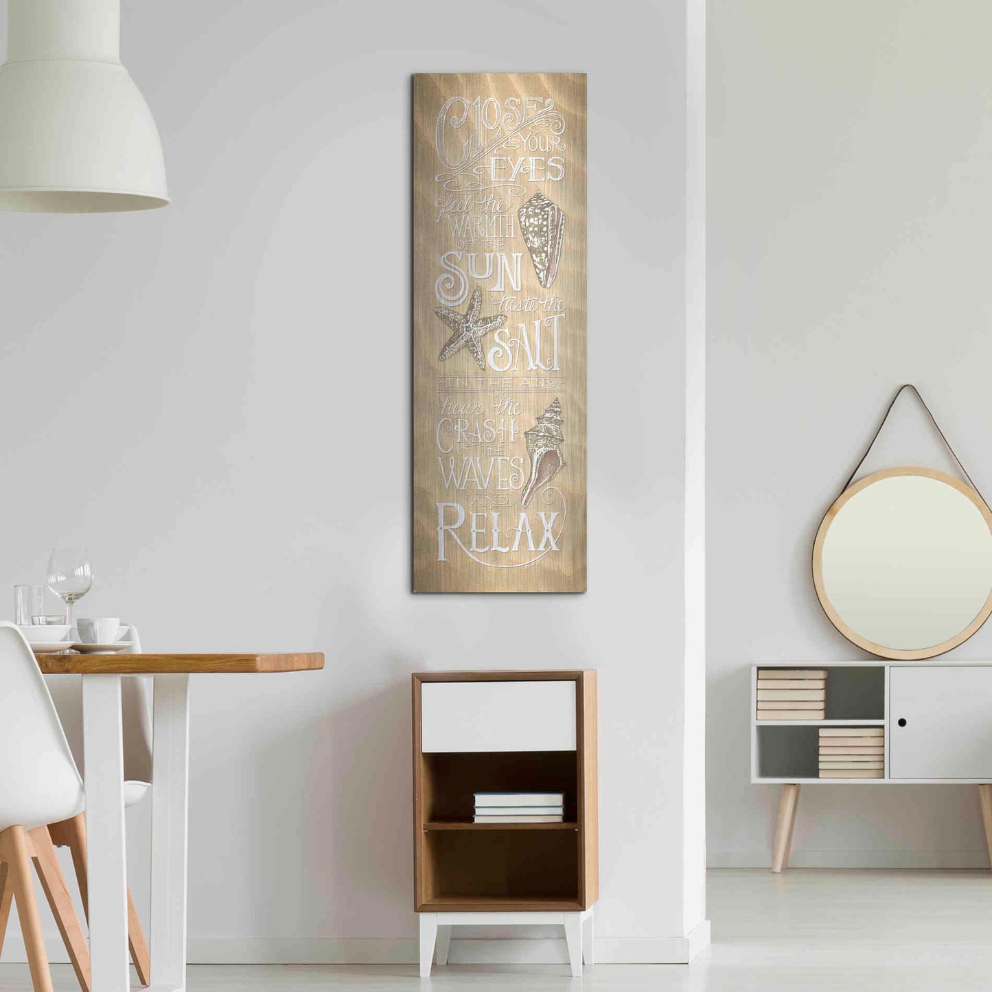 Luxe Metal Art 'Close Your Eyes' by Deb Strain, Metal Wall Art,16x48