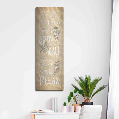 Luxe Metal Art 'Close Your Eyes' by Deb Strain, Metal Wall Art,16x48