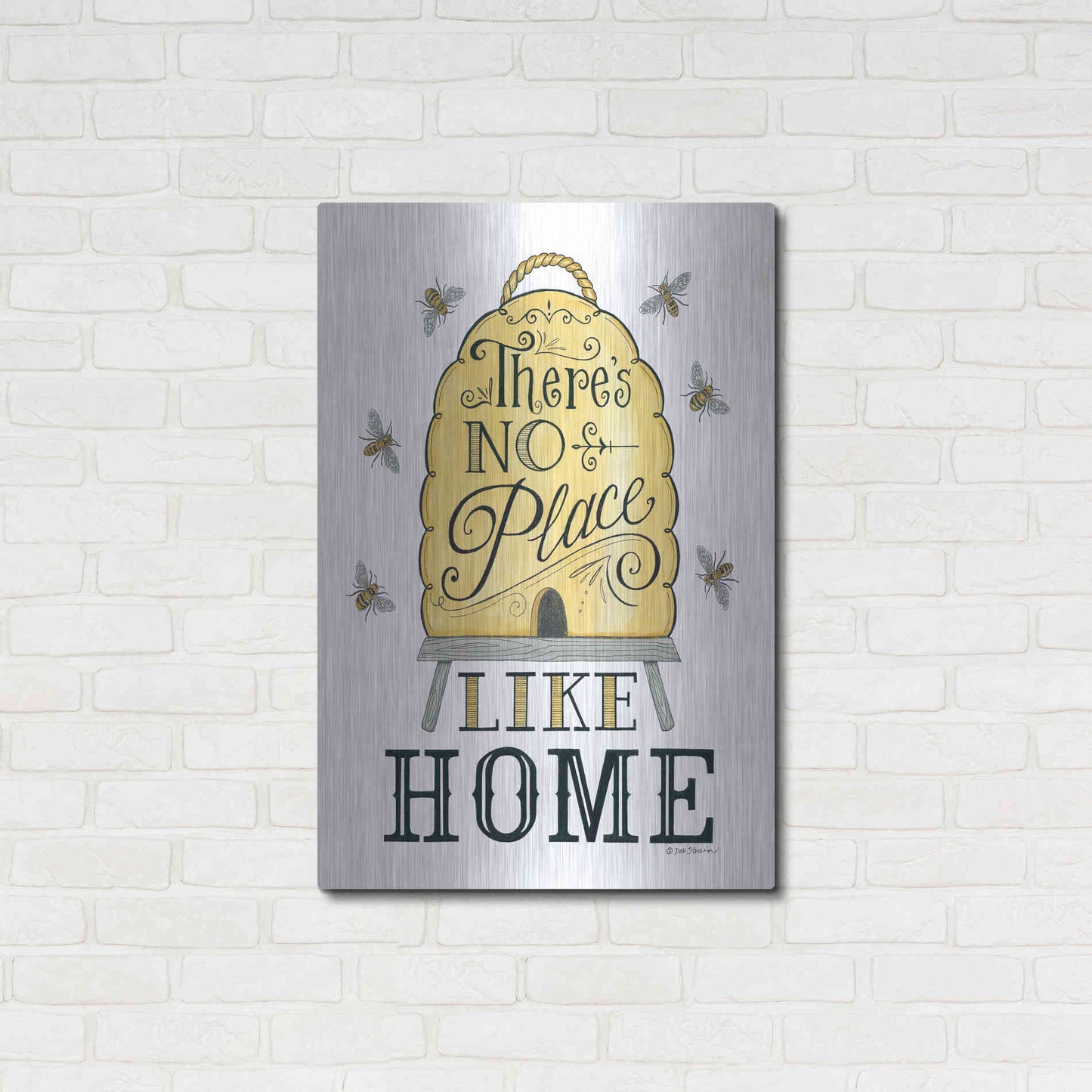 Luxe Metal Art 'There's No Place Like Home' by Deb Strain, Metal Wall Art,24x36