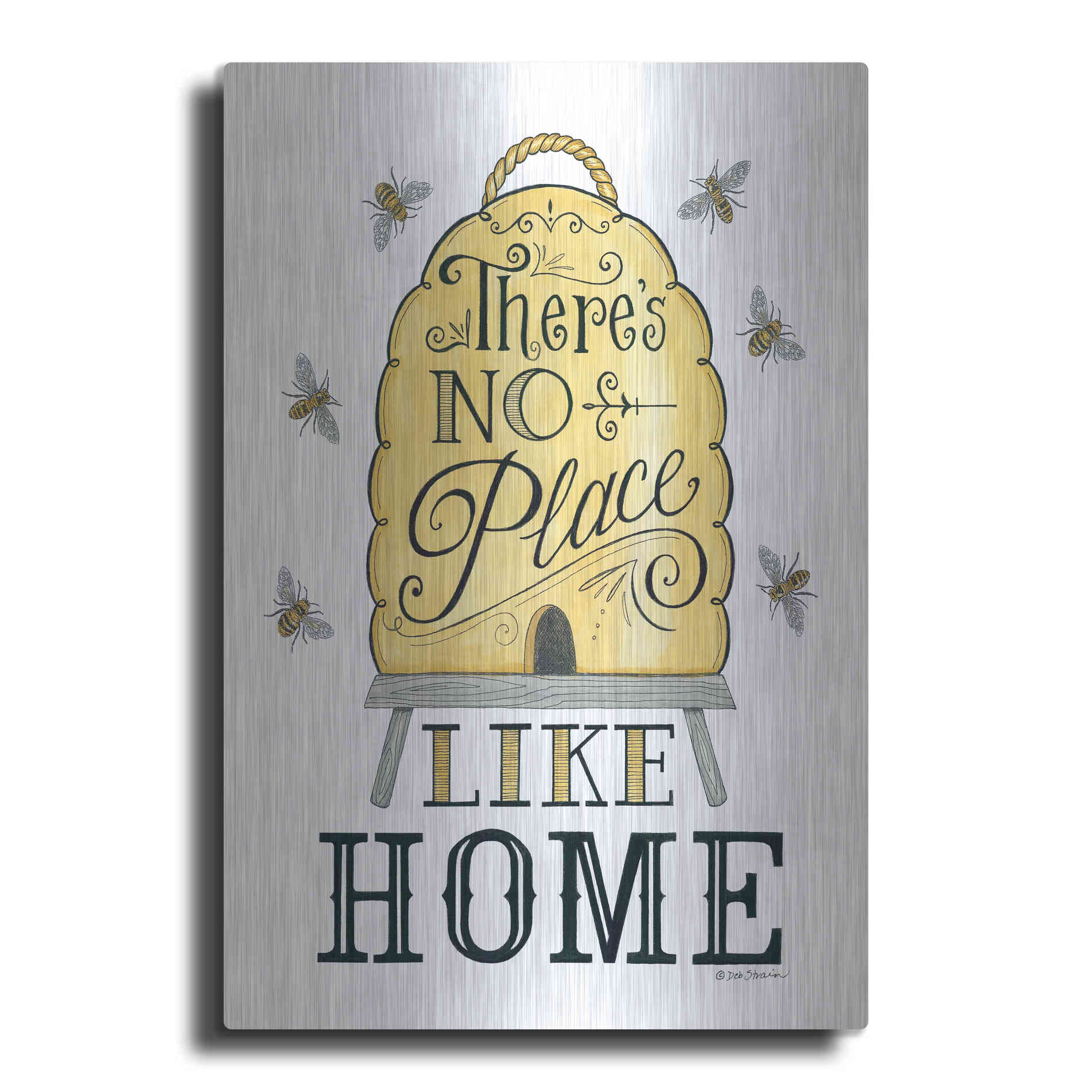 Luxe Metal Art 'There's No Place Like Home' by Deb Strain, Metal Wall Art