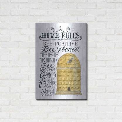 Luxe Metal Art 'Hive Rules' by Deb Strain, Metal Wall Art,24x36