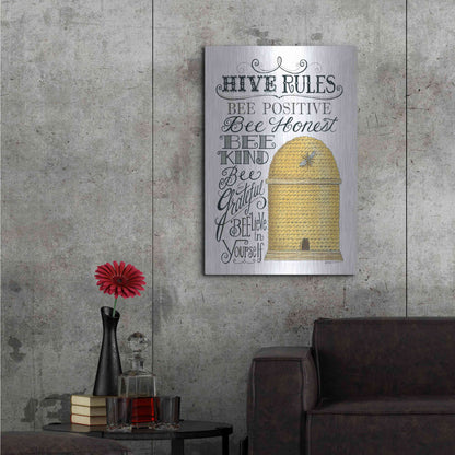 Luxe Metal Art 'Hive Rules' by Deb Strain, Metal Wall Art,24x36