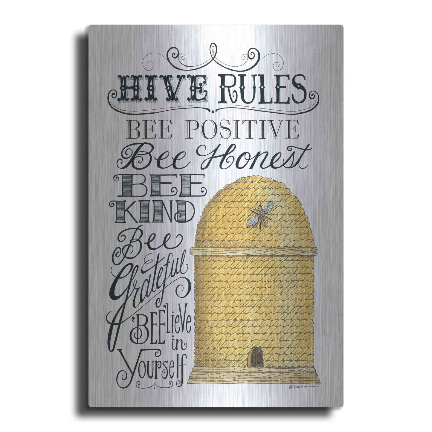Luxe Metal Art 'Hive Rules' by Deb Strain, Metal Wall Art