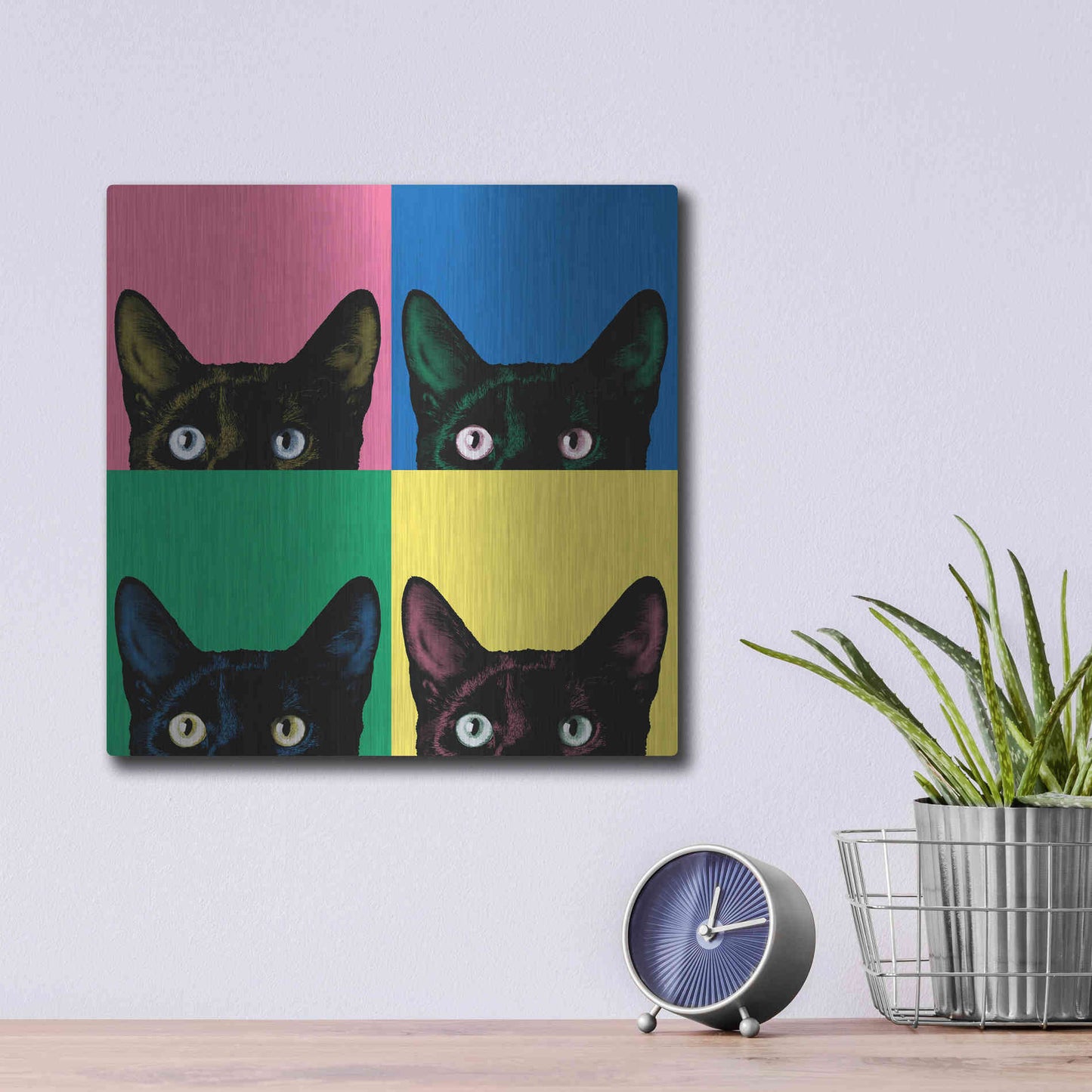 Luxe Metal Art 'Curiosity Pop' by Jon Bertelli, Metal Wall Art,12x12