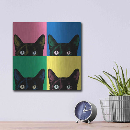 Luxe Metal Art 'Curiosity Pop' by Jon Bertelli, Metal Wall Art,12x12