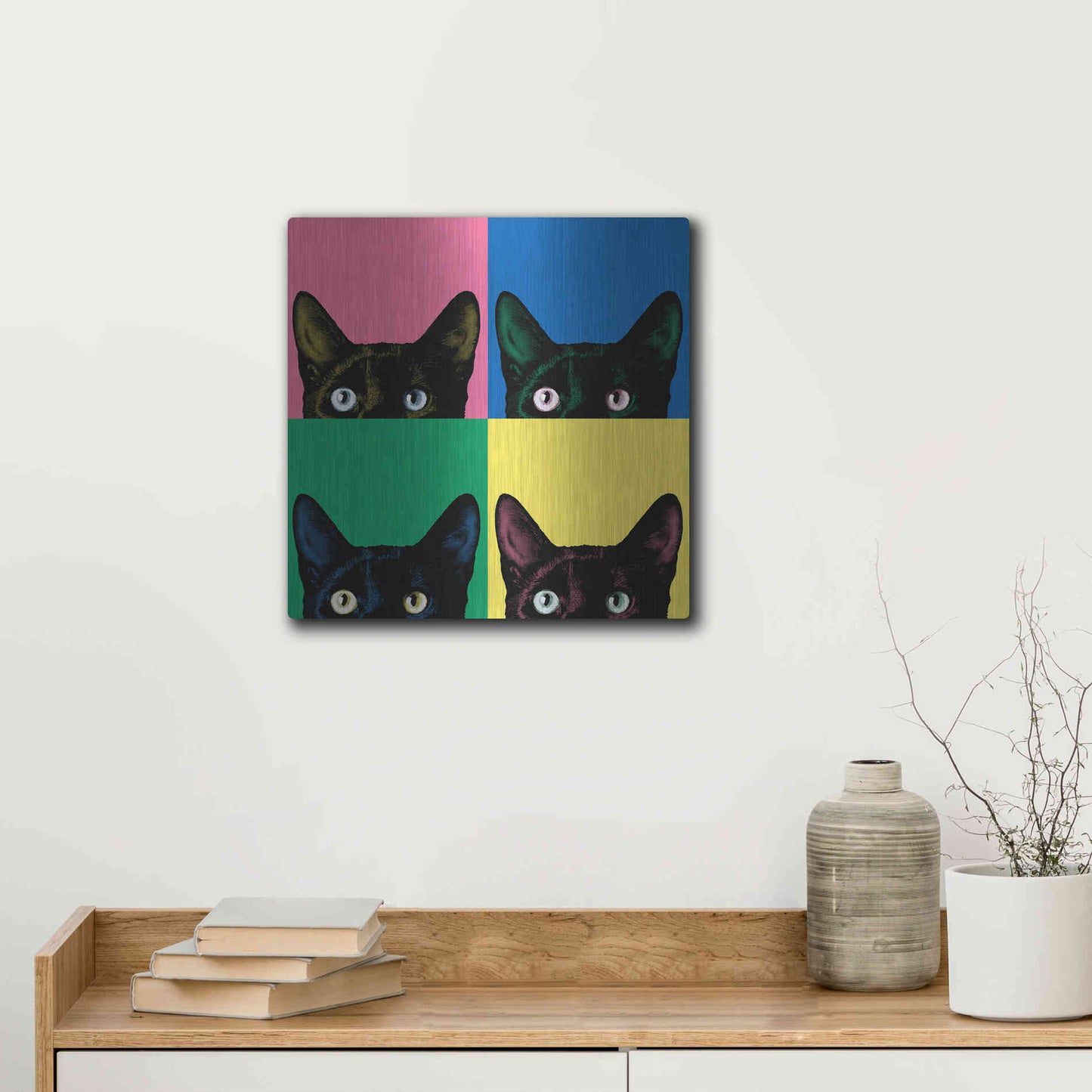 Luxe Metal Art 'Curiosity Pop' by Jon Bertelli, Metal Wall Art,12x12