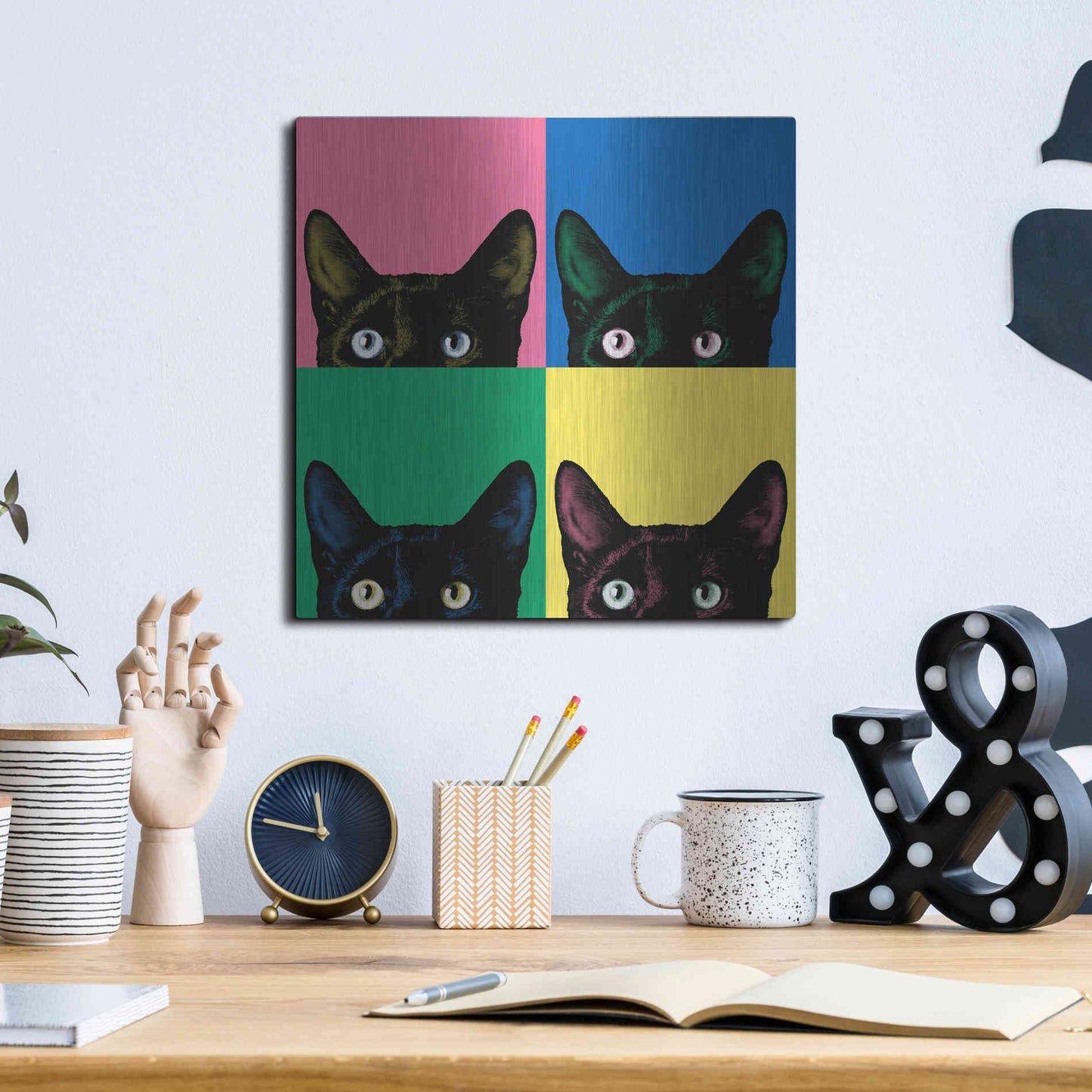 Luxe Metal Art 'Curiosity Pop' by Jon Bertelli, Metal Wall Art,12x12