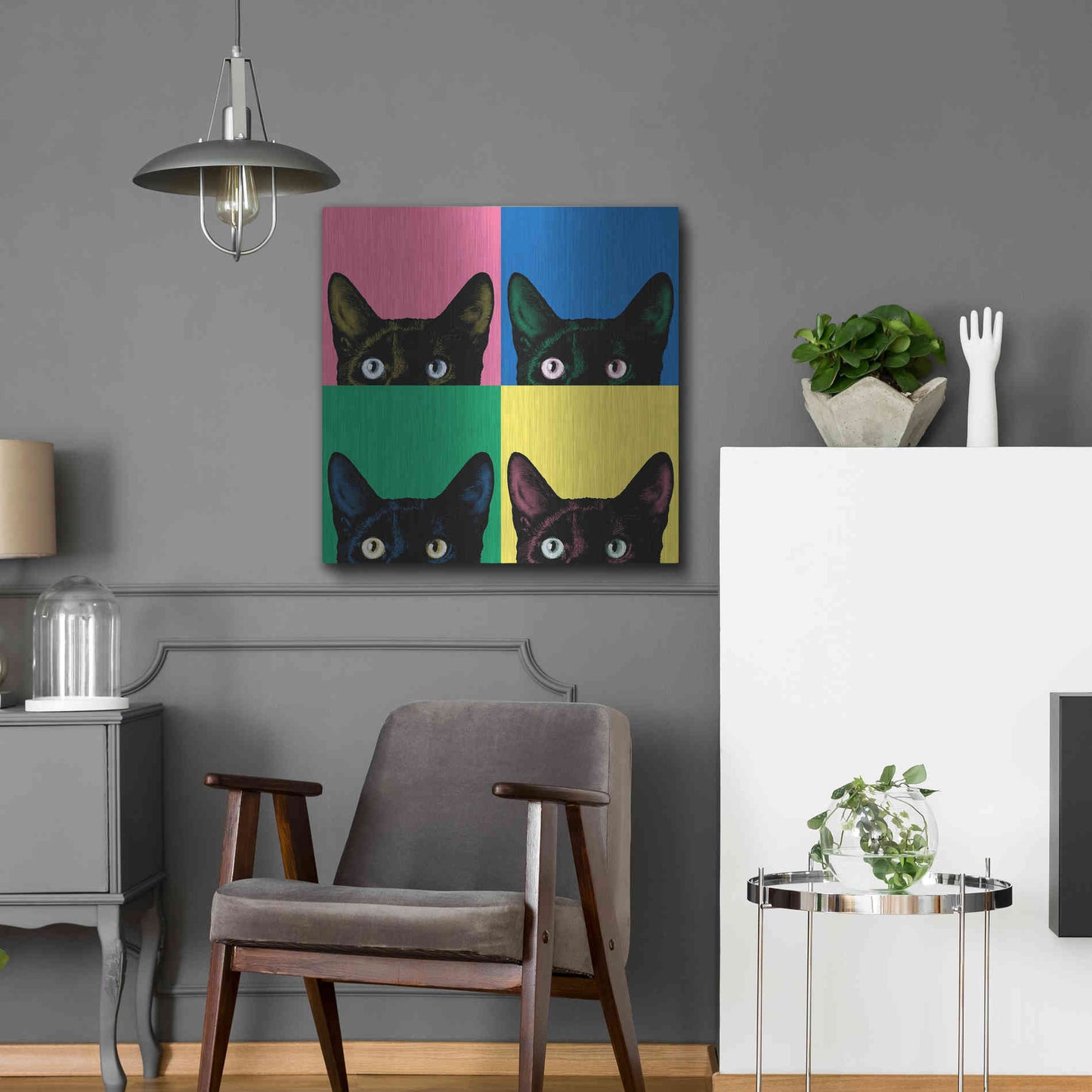 Luxe Metal Art 'Curiosity Pop' by Jon Bertelli, Metal Wall Art,24x24