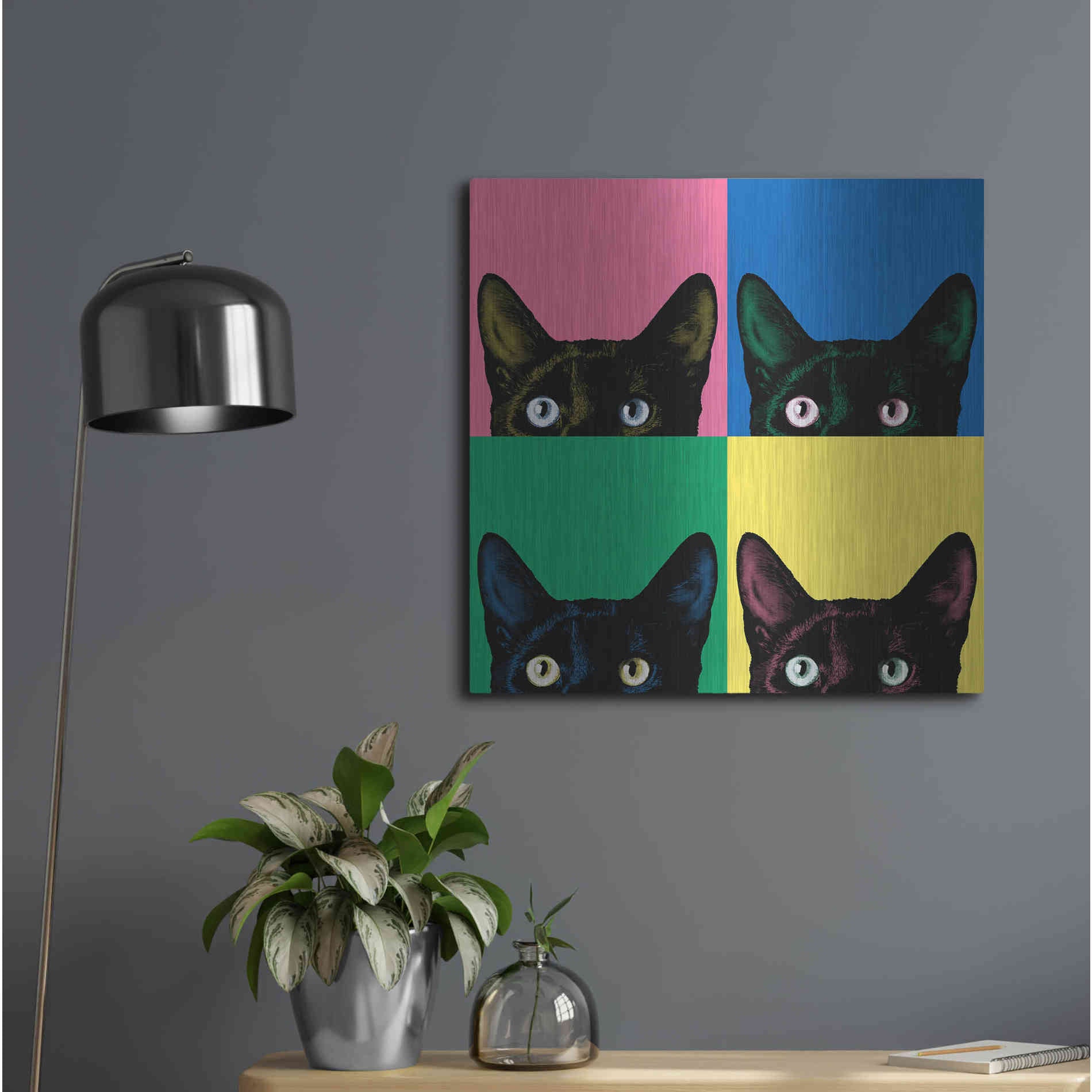 Luxe Metal Art 'Curiosity Pop' by Jon Bertelli, Metal Wall Art,24x24