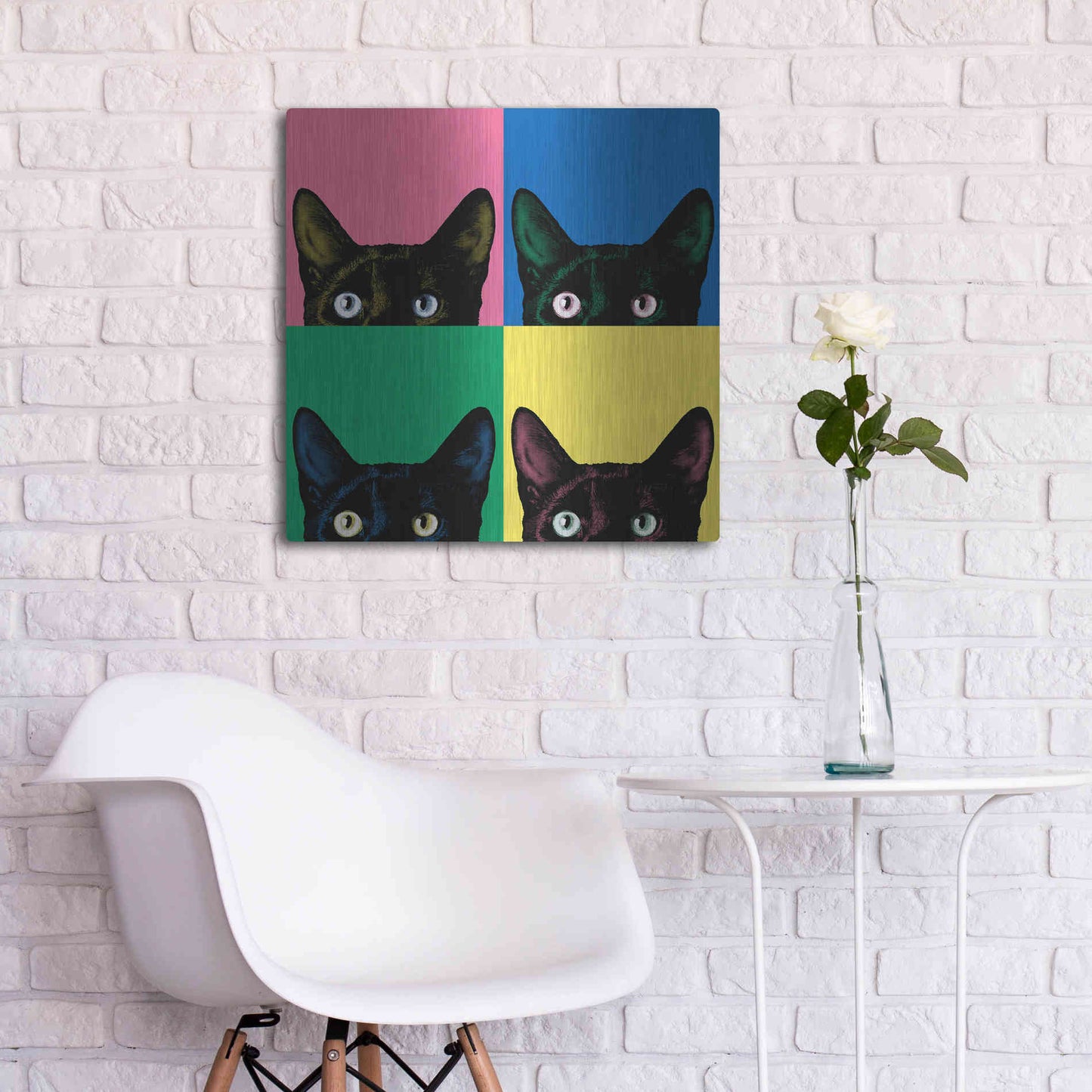 Luxe Metal Art 'Curiosity Pop' by Jon Bertelli, Metal Wall Art,24x24